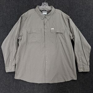 Columbia Silver Ridge Shirt Men's XXL Gray Omni-Wick Pocket UPF 50 Roll Sleeves
